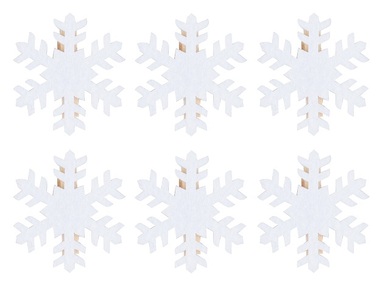 Felt Snowflakes on Peg 5 cm, 6 pcs 