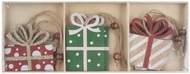 5553 Dřevěné dárky na zavěšení barevné 8 cm, 6 ks v krabičce-1
