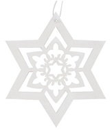 5561 Dřevěná hvězda na zavěšení 10 cm, bílá -1