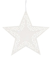5562 Dřevěná hvězda na zavěšení 8 cm, bílá -1
