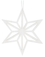 5563 Dřevěná hvězda na zavěšení 8 cm, bílá -1