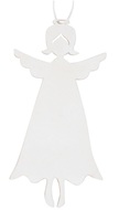 5564 Dřevěný anděl na zavěšení 12 cm, bílý-1