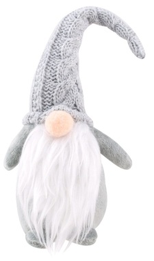 Standing Felt Gnome 
in Knitted Hat 20 cm, Grey