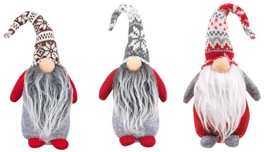 Standing Gnome in Hat with Norwegian pattern 22 cm