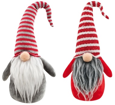 Standing Felt Gnome in Striped Hat 30 cm