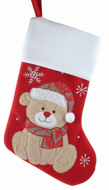 Christmas Stocking Teddy Bear 25 x 38 x 1 cm for hanging