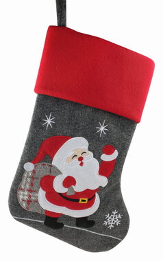 Christmas Stocking Santa 25 x 38 x 1 cm for hanging