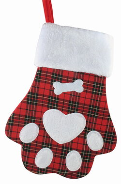 Christmas Stocking Paw for Pets 30 x 40 x 1.5 cm for hanging