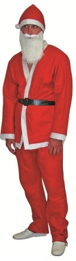 Santa Set ( Trousers, Jacket, Belt, Beard, Hat) Felt, size Adult