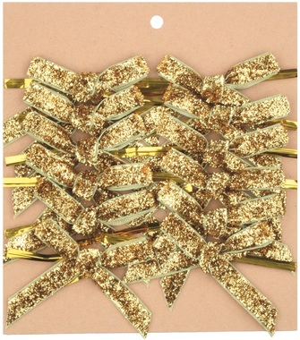  Ribbon Bow 8 cm, 12 pcs Gold