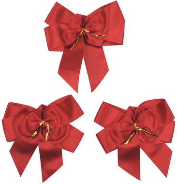 Bow with twist band red velvet 13 cm,3 pcs