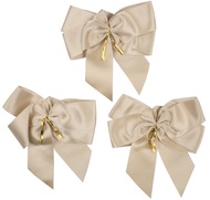 Bow with twist band cream velvet 13 cm,3 pcs