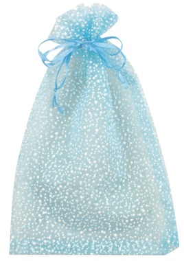 Sky blue Organza Bag with glitters 9x12cm