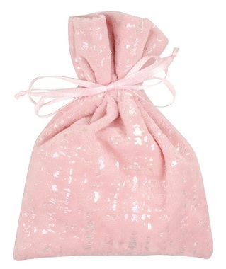 Textile Bag Shiny Velour Pink 9 x 12 cm 