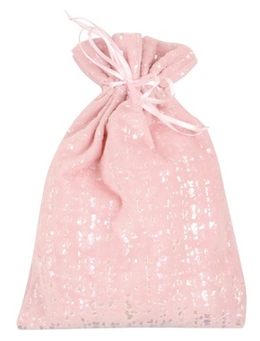 Textile Bag Shiny Velour Pink 12 x 16 cm 