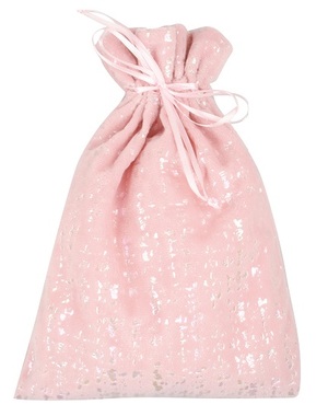 Textile Bag Shiny Velour Pink 16 x 24 cm  