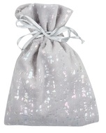 Textile Bag Shiny Velour Grey 12 x 16 cm 