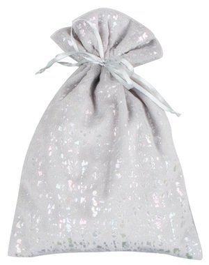 Textile Bag Shiny Velour Grey 16 x 24 cm  