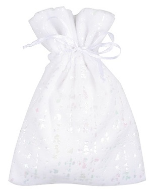 Textile Bag Shiny Velour White 12 x 16 cm 