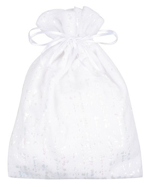 Textile Bag Shiny Velour White 16 x 24 cm  
