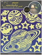 Wall Sticker Glow in the Dark 32x31 cm, Planets