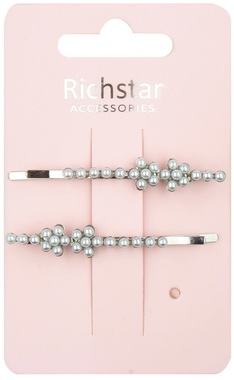 Hair Slides with Pearls 6 cm 2 pcs