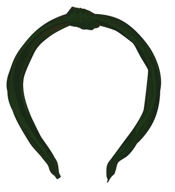 Wide Satin Headband with Knot, Black