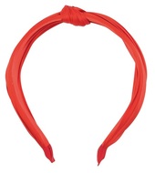 Wide Satin Headband with Knot, Red 