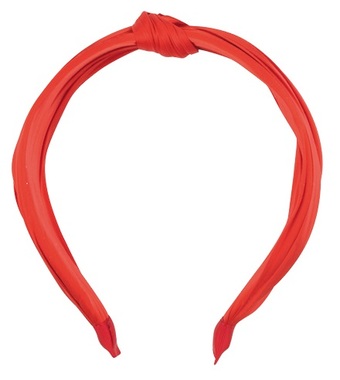 Wide Satin Headband with Knot, Red 