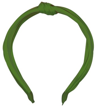 Wide Satin Headband with Knot, Khaki