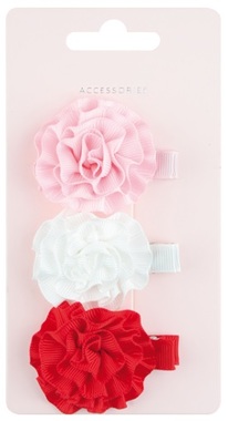 Hair Clips with Flowers 5 cm, 3 pcs