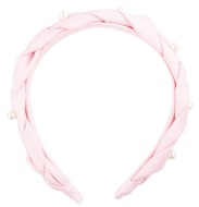 Braid Headband with Pearls, Pink