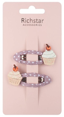 Cake Clips with Glitter 5.5 x 3 x 0.5 cm, 2 pcs