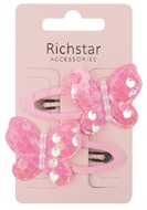 Butterflies Clip Light Pink 6.5 x 3.5 x 0.5 cm, 2 pcs