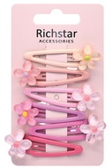 Bunny Clips with Flower 5.5 x 2 x 1 cm, 6 pcs