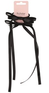 Black Elastic Band Bow 10.5 x 1 cm + 24 cm Ribbon, 2 pcs