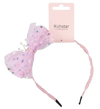 Pink Crown Headband, circumference 37 cm