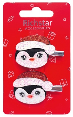 Penguins Hair Clips 4.5 x 3.5 x 0.5 cm, 2 pcs