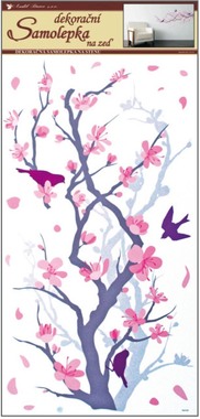 Wall Sticker 69x32 cm, Twig Grey-Pink