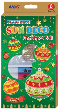 Glass Deco Christmas Set 6 colors 10,5 ml + 6 suncatchers 