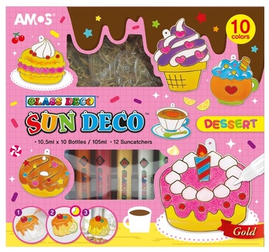 Sun Deco Set 10 colours 10,5 ml + 12 Suncatchers DESSERTS