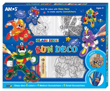 Sun Deco Set 6 colours 10,5 ml + 10 Suncatchers ROBOTS