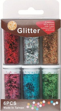 Dry Glitter Stripes 6 colours per 6 g