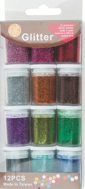 Dry Fine Glitter Powder 12 colours per 5 g