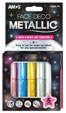 FACE DECO Metallic 5 colours paper pack, 3.8 g each