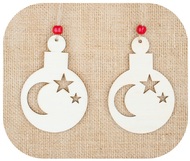 Wooden Stencil Christmas 10 cm, 2 pcs Bag, 1 .BAUBLE