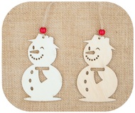 Wooden Stencil Christmas 10 cm, 2 pcs Bag, SNOWMAN