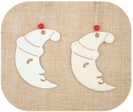 Wooden Stencil Christmas 10 cm, 2 pcs Bag, MOON