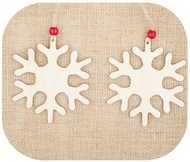 Wooden Stencil Christmas 10 cm, 2 pcs Bag, SNOWFLAKE