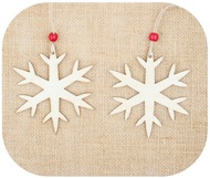 Wooden Stencil Christmas 10 cm, 2 pcs Bag, SNOWFLAKE